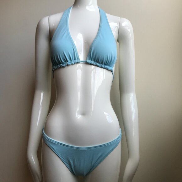 Billabong surf blue reversible halter top low rise bikini set - Picture 1 of 10
